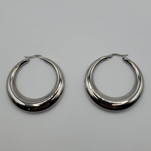 Stainless Steel Women's Hoops Large 8x48mm, NEW